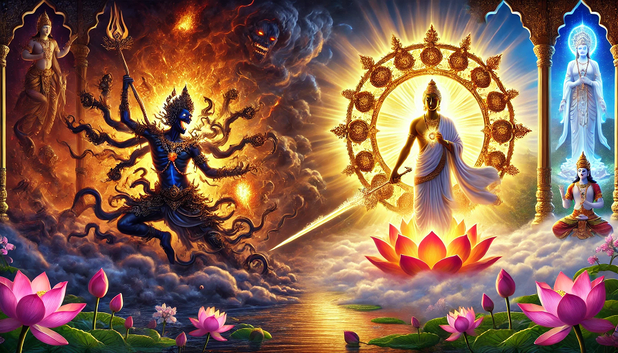 Victory of dharma over adharma