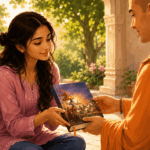 Young trying understand Bhagavad Gita Detachment Meaning